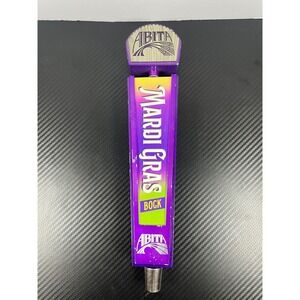 Abita‎ Mardi Gras Bock Beer Tap Handle Purple Fleur de Lis Collectible